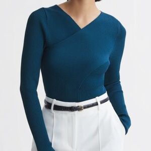 REISS HEIDI
KNITTED WRAP LONG SLEEVE TOP